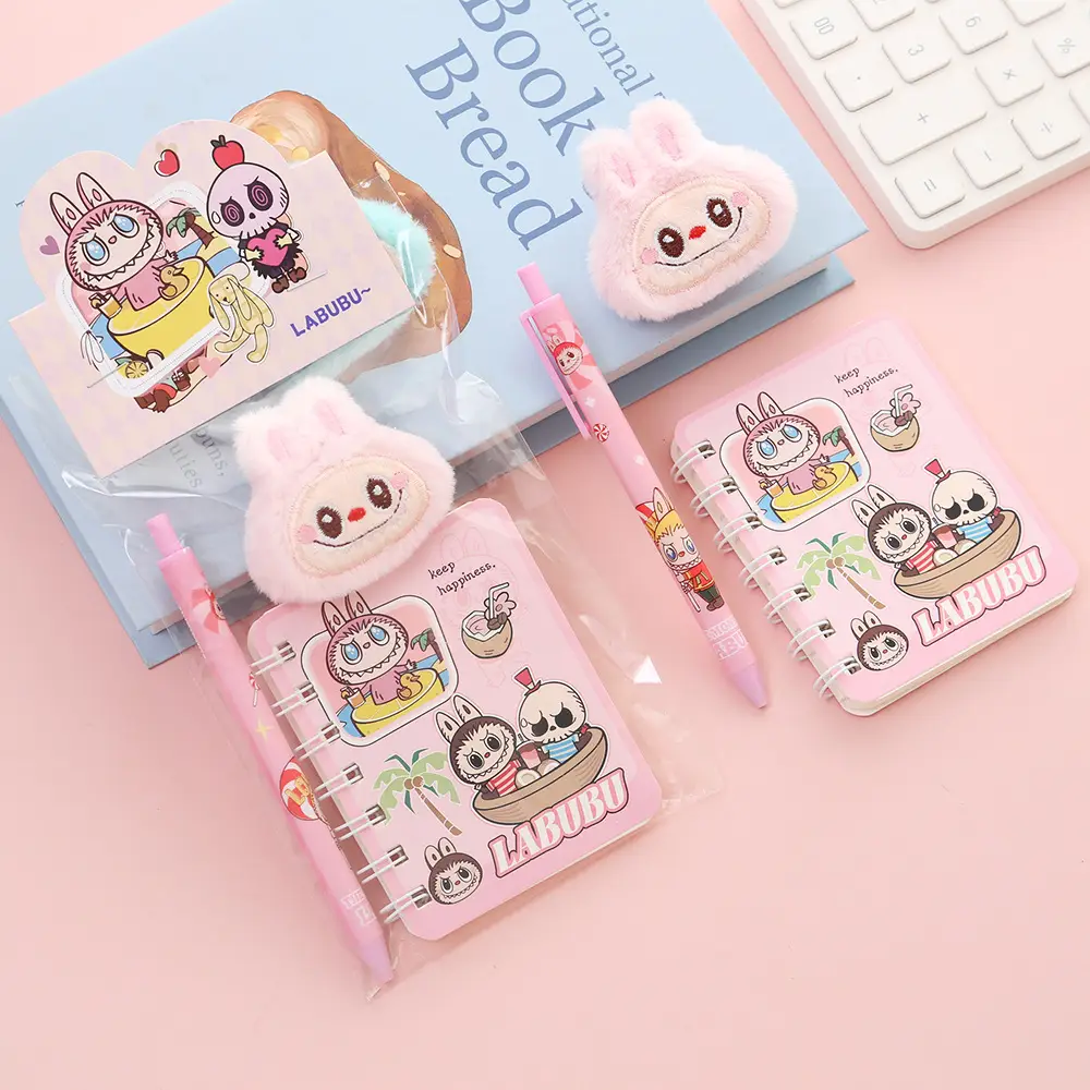 Labubu Stationery Set Student Class Activities Holiday Small Gift Coil Book Mini Cute Cartoon Notebook — feature 4