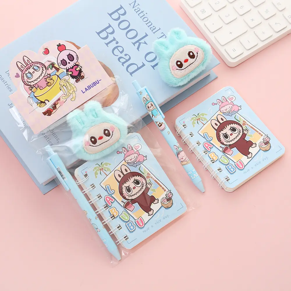 Labubu Stationery Set Student Class Activities Holiday Small Gift Coil Book Mini Cute Cartoon Notebook — feature 5