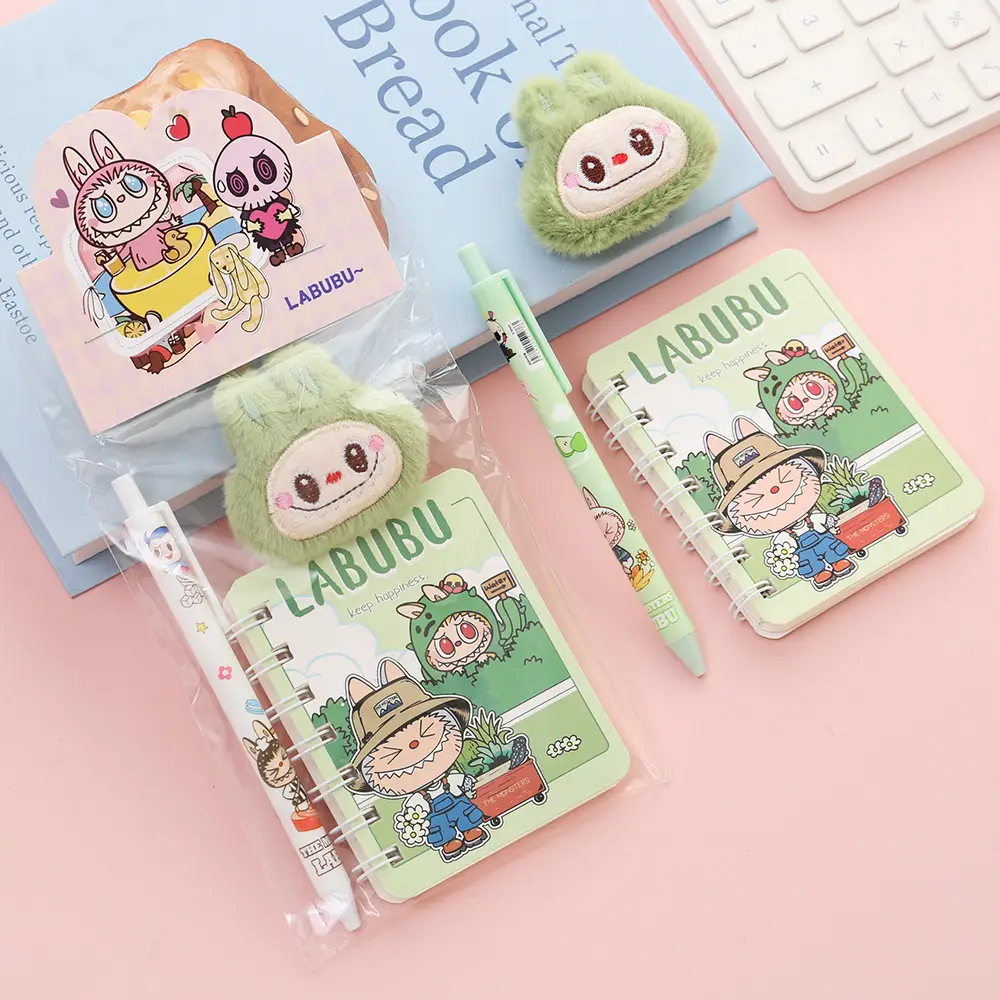 Labubu Stationery Set Student Class Activities Holiday Small Gift Coil Book Mini Cute Cartoon Notebook — feature 7