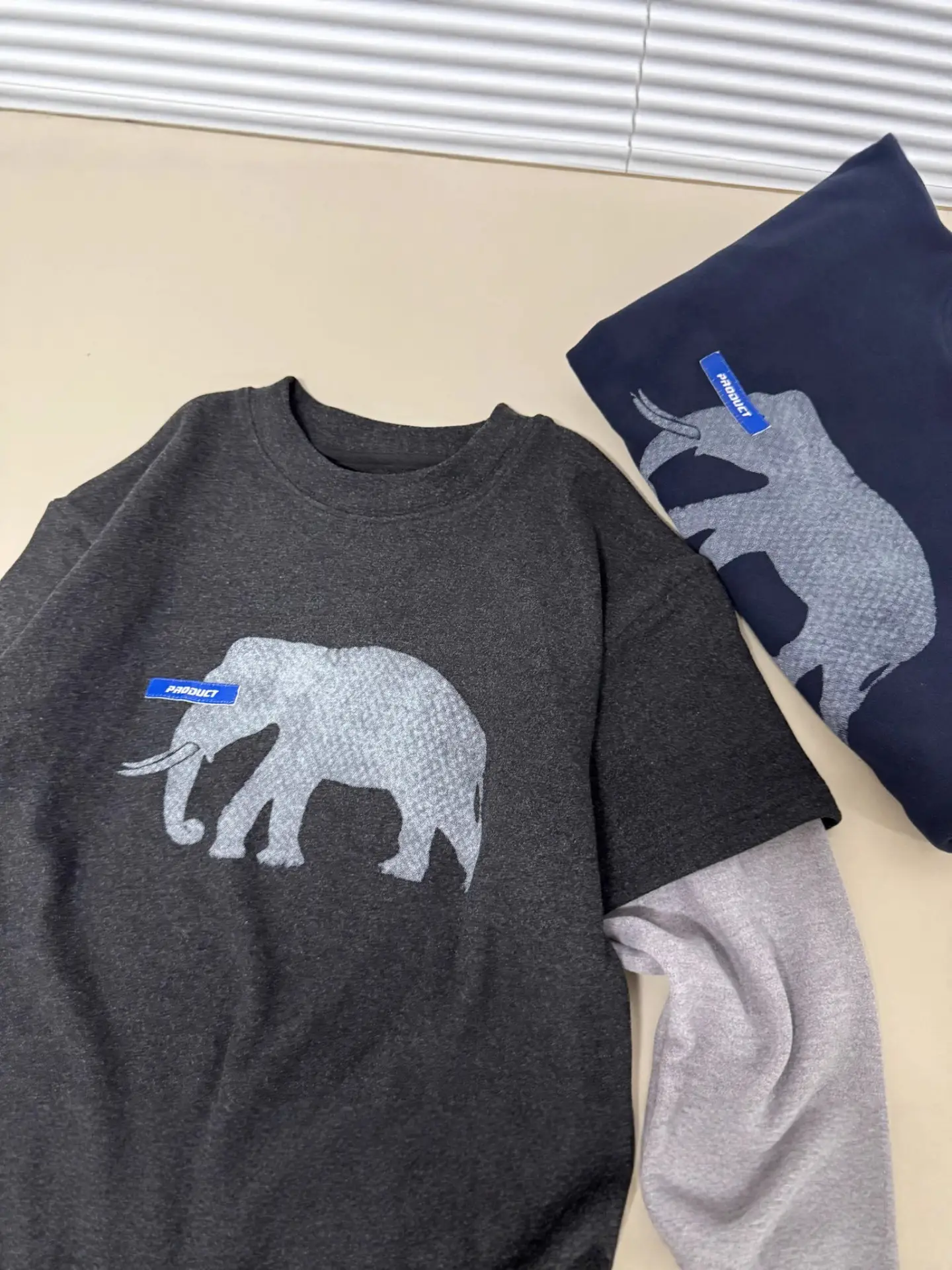 Boys Long Sleeve T-Shirt Navy Elephant Design Winter 2026 - Image 5