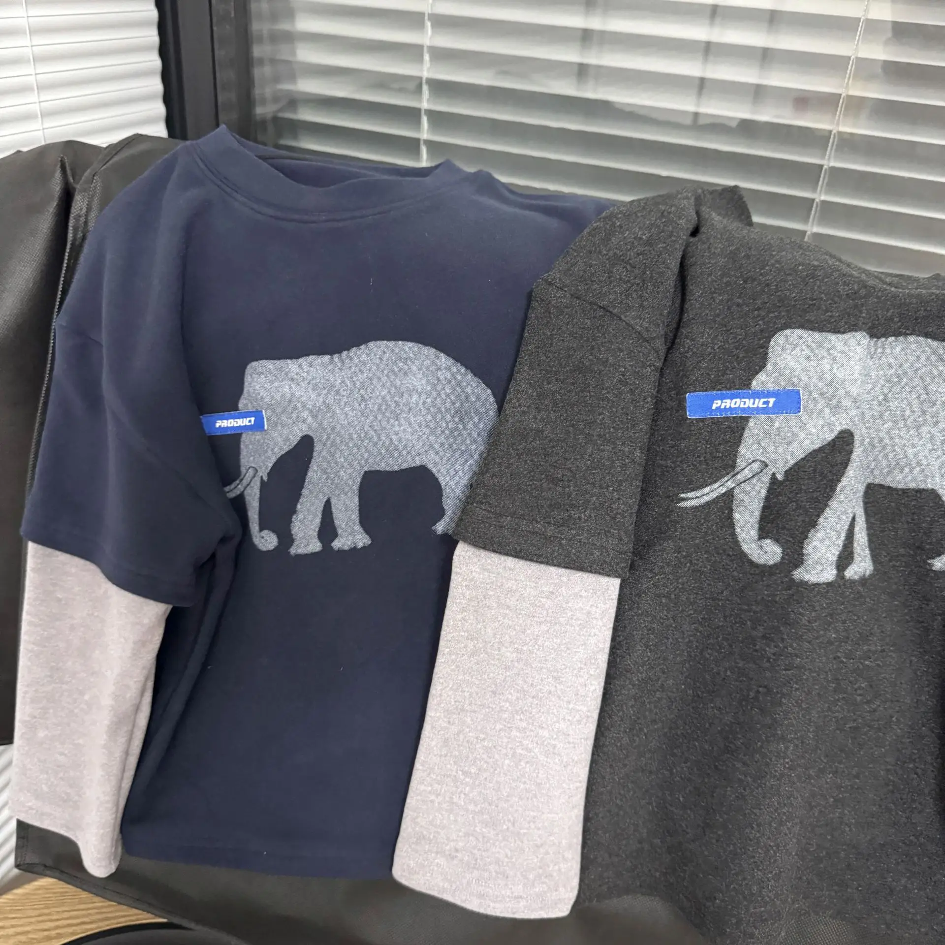 Boys Long Sleeve T-Shirt Navy Elephant Design Winter 2026 โ feature 2