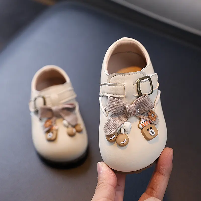Korean Style Baby Cartoon Shoes for Girls Small Leather