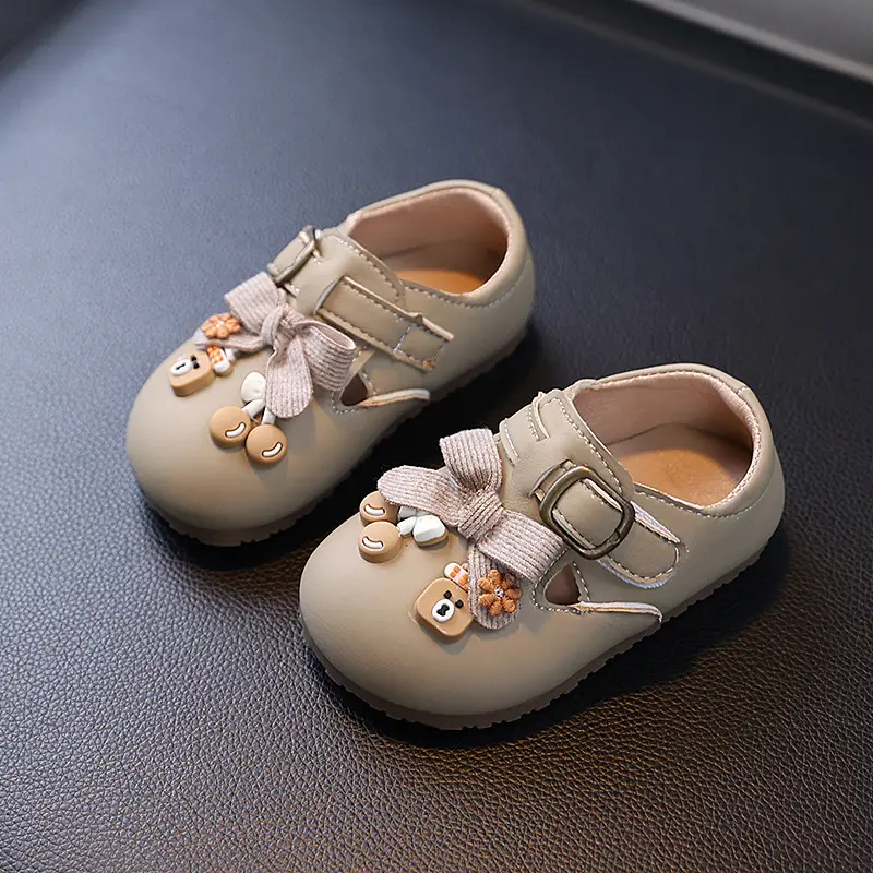 Korean Style Baby Cartoon Shoes for Girls Small Leather