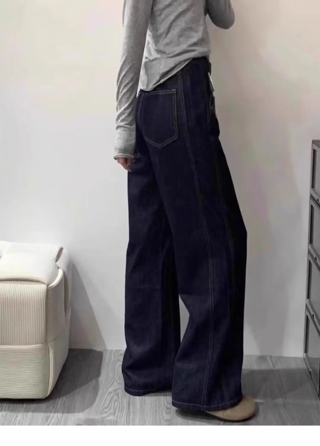 American Style Dark Blue Wide Leg Jeans 2025 — feature 2