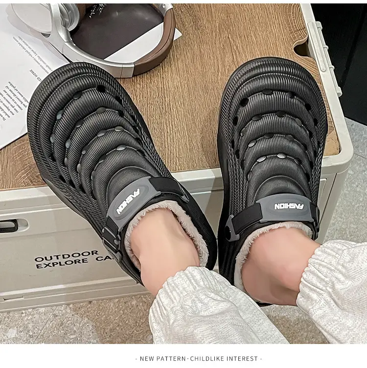 Cross-Border Eva Cotton Slippers for Men in Autumn and Winter, Warm Home Use, Non-Slip Bag and Two-Wear Cotton Shoes for Women, Wholesale — feature 12