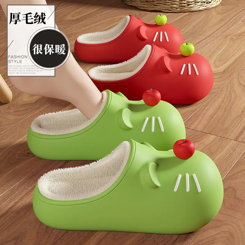 Parent-Child Children's Cotton Slippers for Women, Winter Indoor Home Plush Warm Slippers, Women's Eva Waterproof Cotton Slippers Wholesale - Image 5