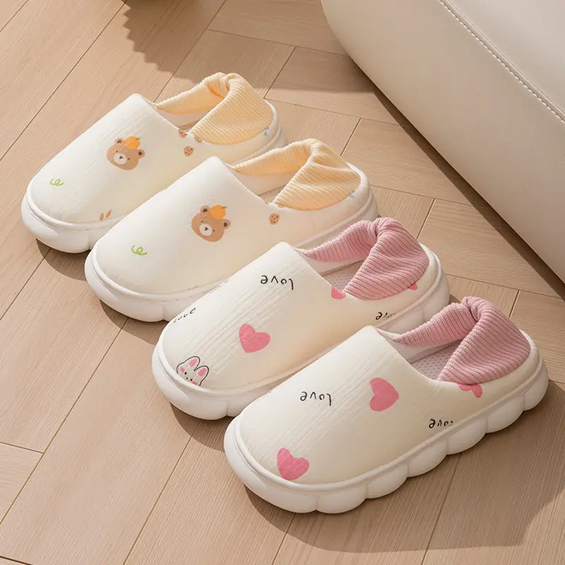 Cartoon Confinement Shoes Cotton Slippers for Women Autumn and Winter Cute New Home Indoor Non-Slip Home Warm Cotton Slippers for Women Winter - Image 4
