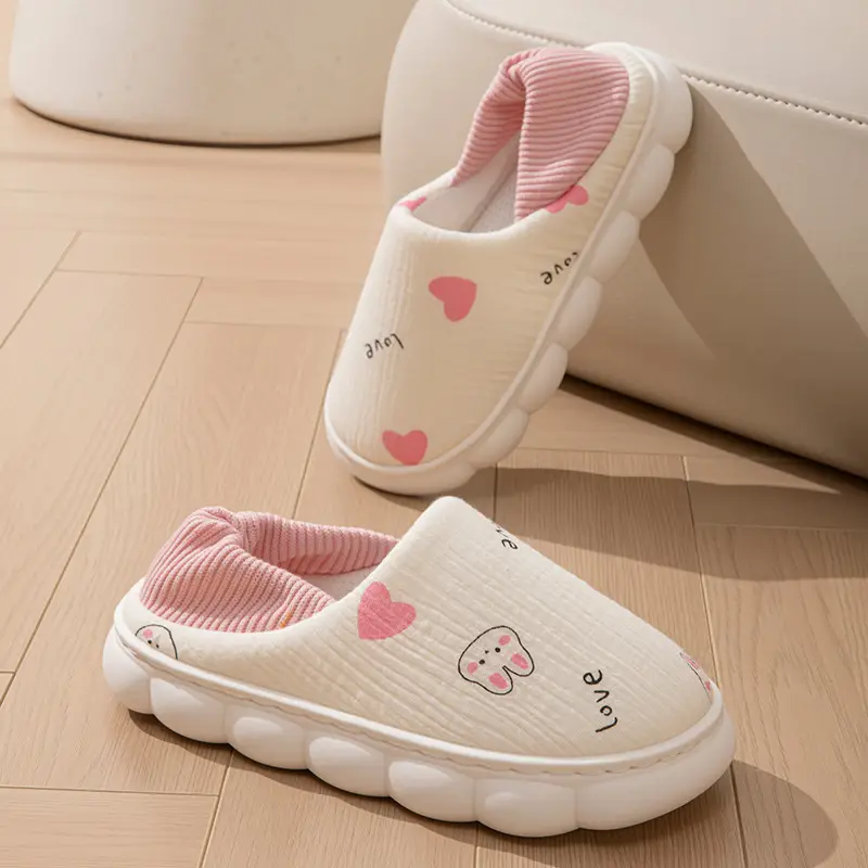 Cartoon Confinement Shoes Cotton Slippers for Women Autumn and Winter Cute New Home Indoor Non-Slip Home Warm Cotton Slippers for Women Winter - Image 5