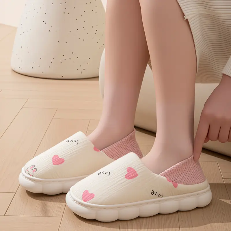 Cartoon Confinement Shoes Cotton Slippers for Women Autumn and Winter Cute New Home Indoor Non-Slip Home Warm Cotton Slippers for Women Winter - Image 6