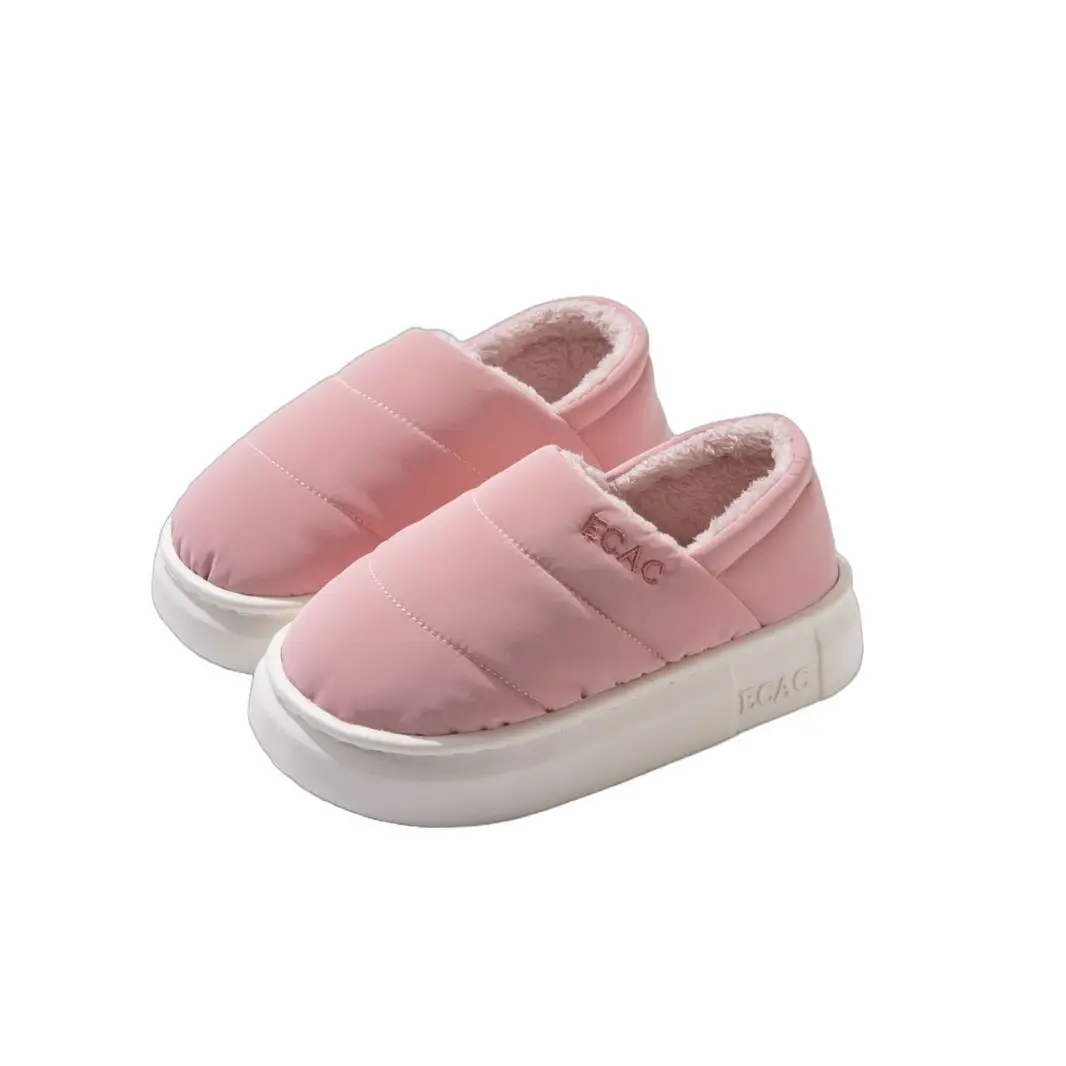 Down Cloth Waterproof Cotton Slippers for Women in Autumn and Winter New Style for Couples to Wear at Home and Outside, Non-Slip Fleece-Lined Thickeneded Warm Shoes for Men - Image 9
