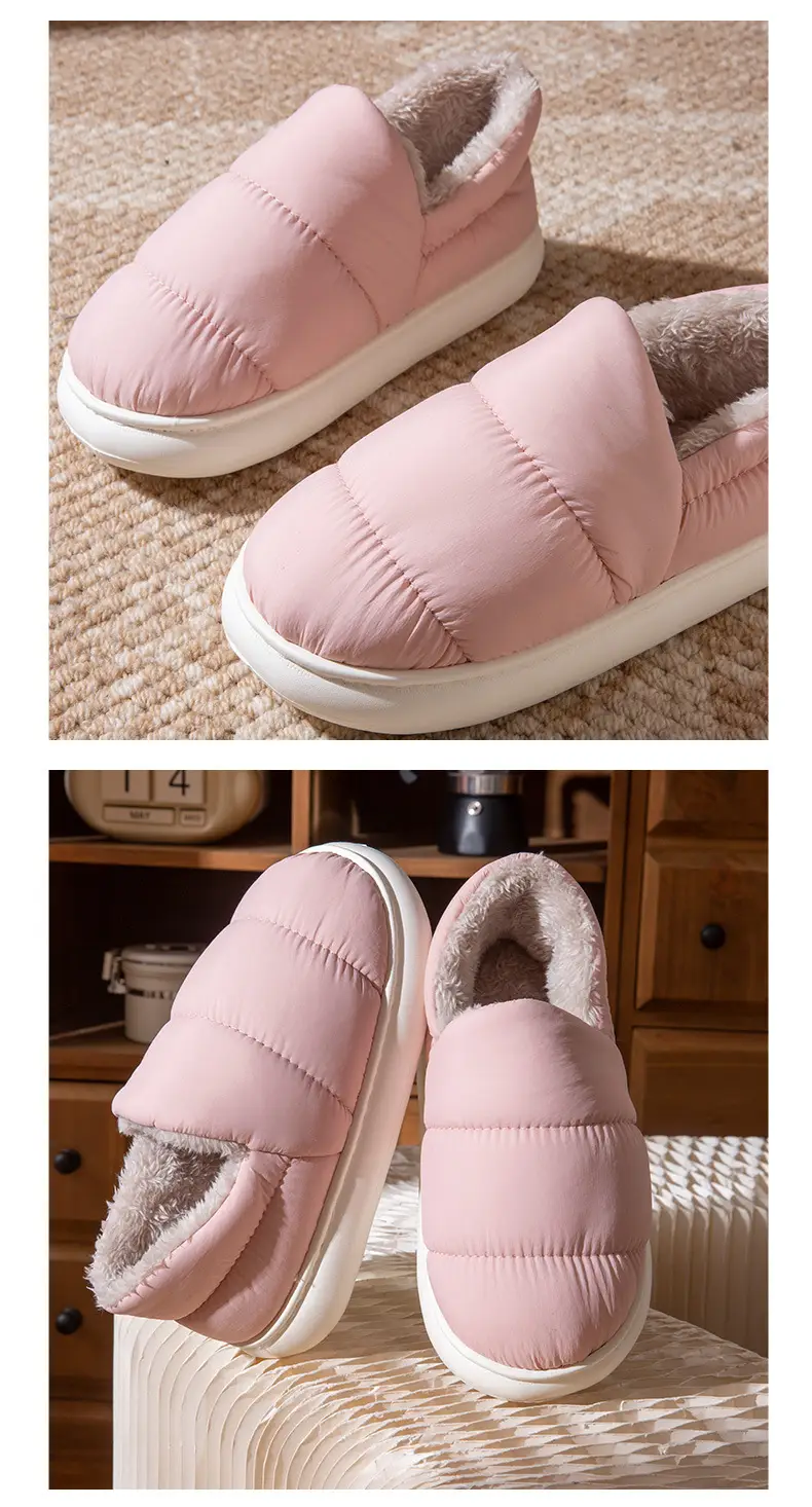 Women Winter Warm Cotton Slippers White Thick Soled — feature 9