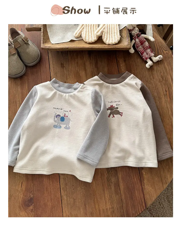 Baby Velvet Cartoon Shirt Winter Warm Long Sleeve — feature 10