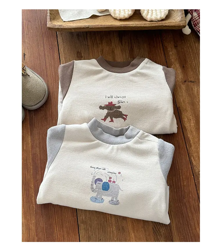Baby Velvet Cartoon Shirt Winter Warm Long Sleeve — feature 13