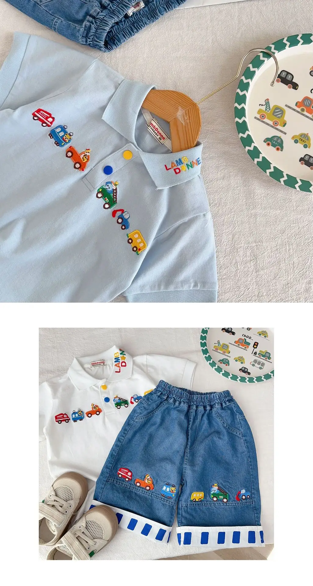 Boys Embroidered Polo T-Shirts Light Blue 26 Spring — feature 21
