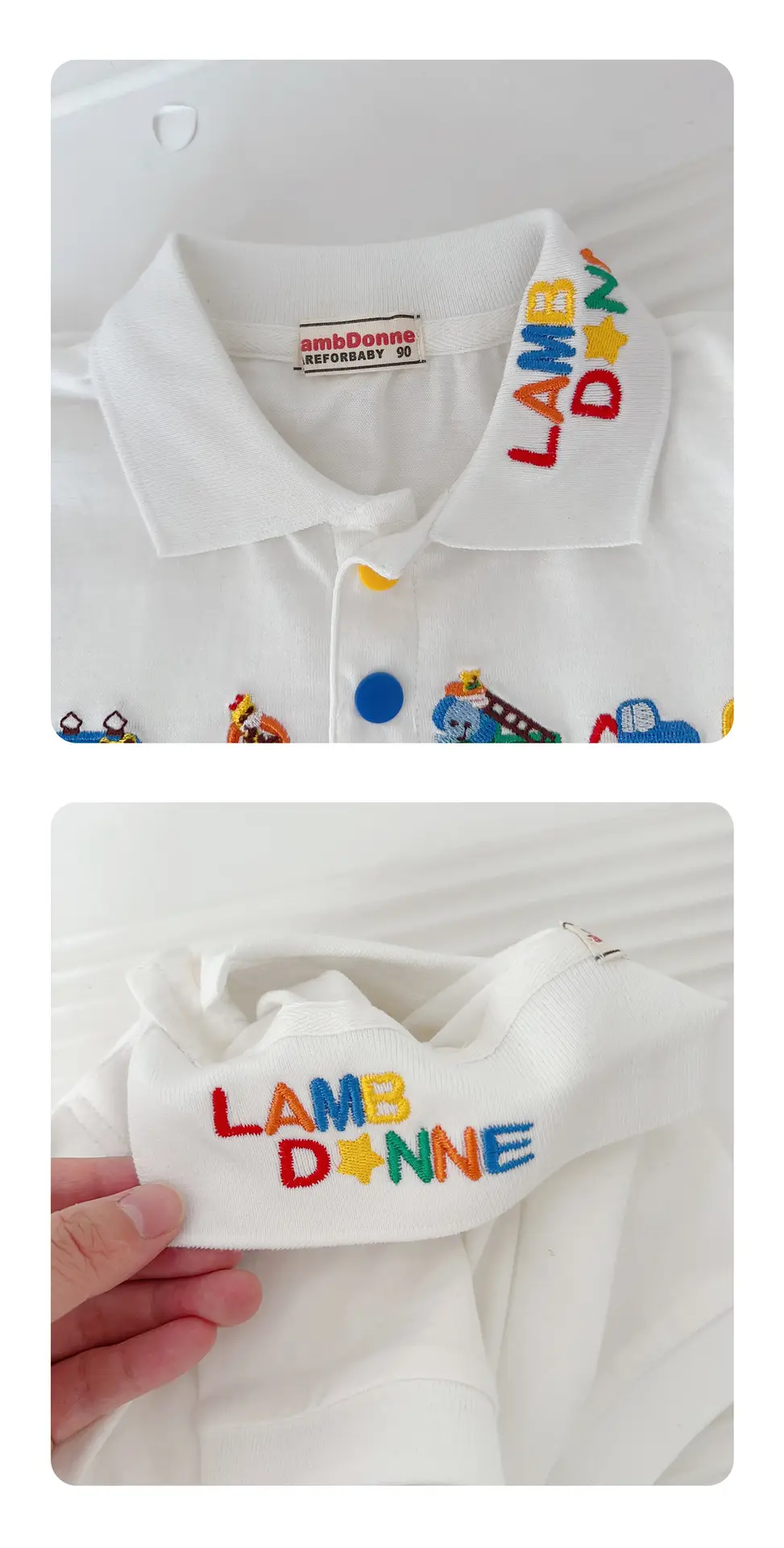 Boys Embroidered Polo T-Shirts Light Blue 26 Spring — feature 23