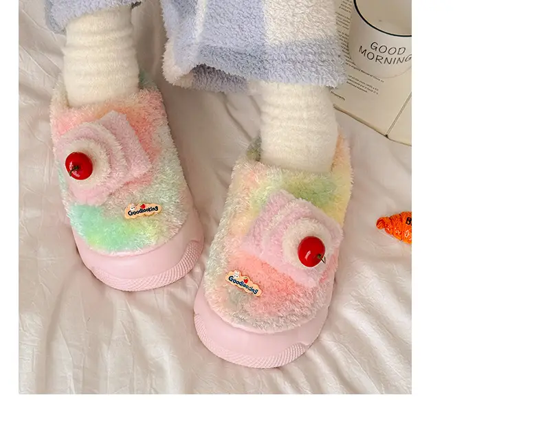 Nanbowan Cartoon Colorful Small Cake Cotton Slippers Women's Home Indoor Non-Slip Warm Stuffed Cotton Slippers Wholesale — feature 10