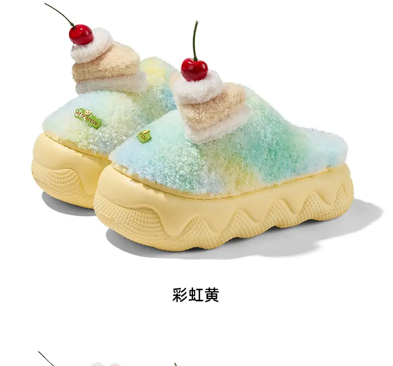 Nanbowan Cartoon Colorful Small Cake Cotton Slippers Women's Home Indoor Non-Slip Warm Stuffed Cotton Slippers Wholesale — feature 6