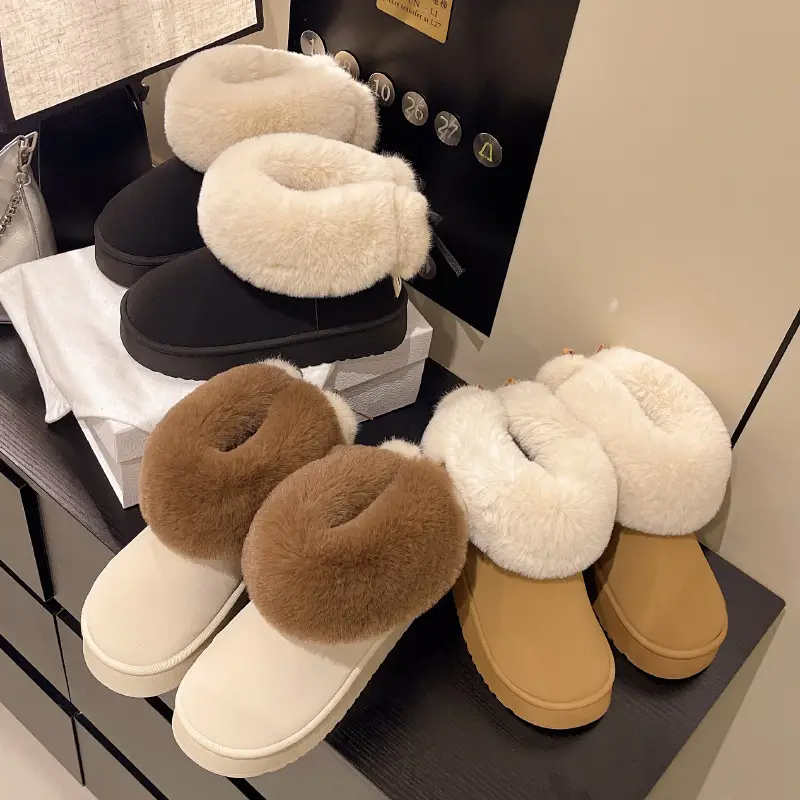 Nanbowan Outer Wear Cotton Slippers Women's Winter Bag Heel High Boots Warm Non-Slip Thick Sole Soft Outer Wear Snow Boots Wholesale