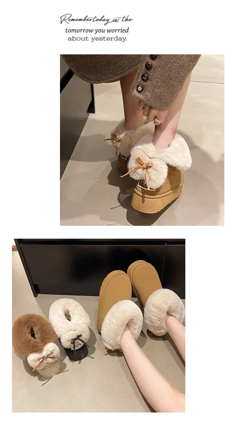 Nanbowan Outer Wear Cotton Slippers Women's Winter Bag Heel High Boots Warm Non-Slip Thick Sole Soft Outer Wear Snow Boots Wholesale — feature 10