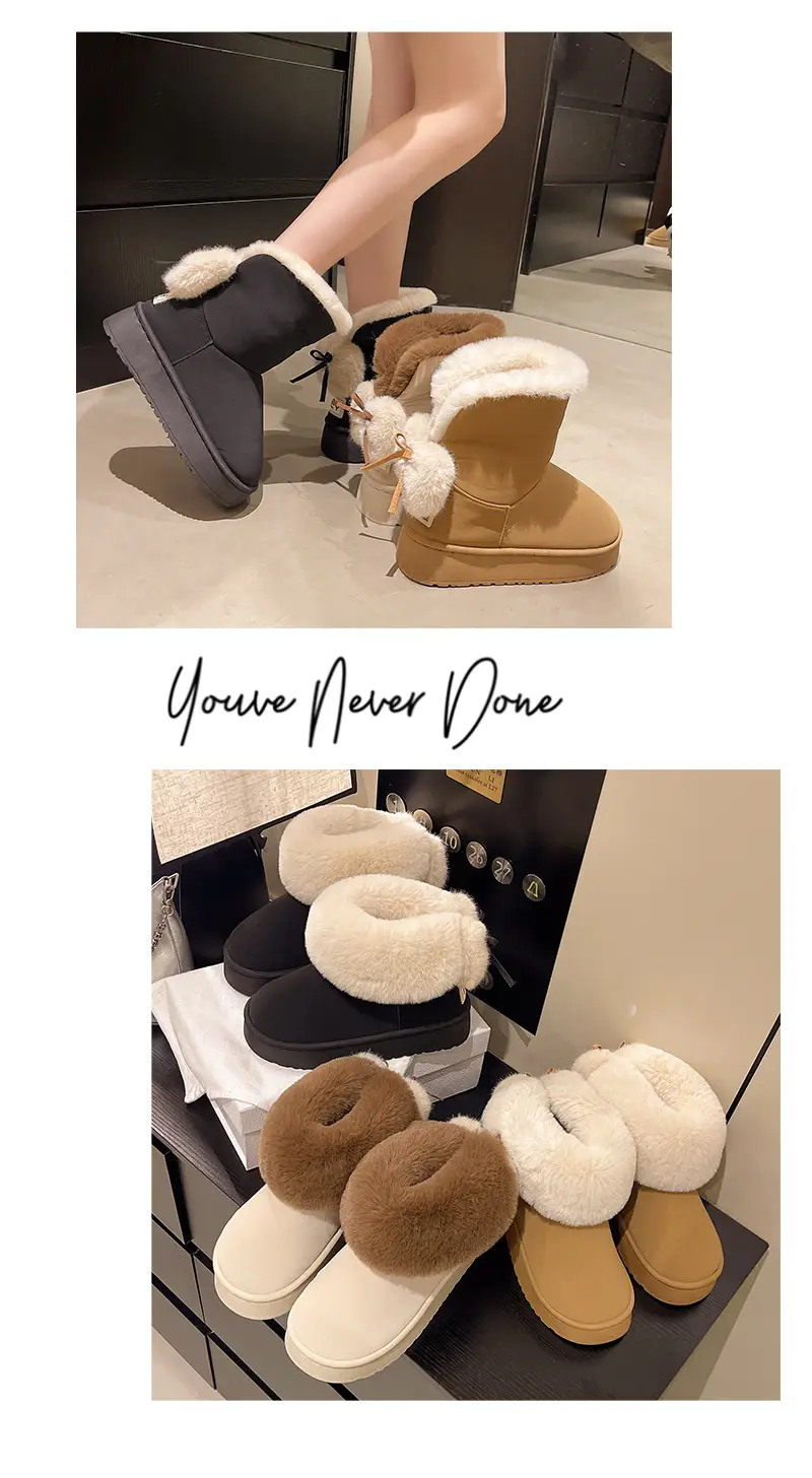 Nanbowan Outer Wear Cotton Slippers Women's Winter Bag Heel High Boots Warm Non-Slip Thick Sole Soft Outer Wear Snow Boots Wholesale — feature 12