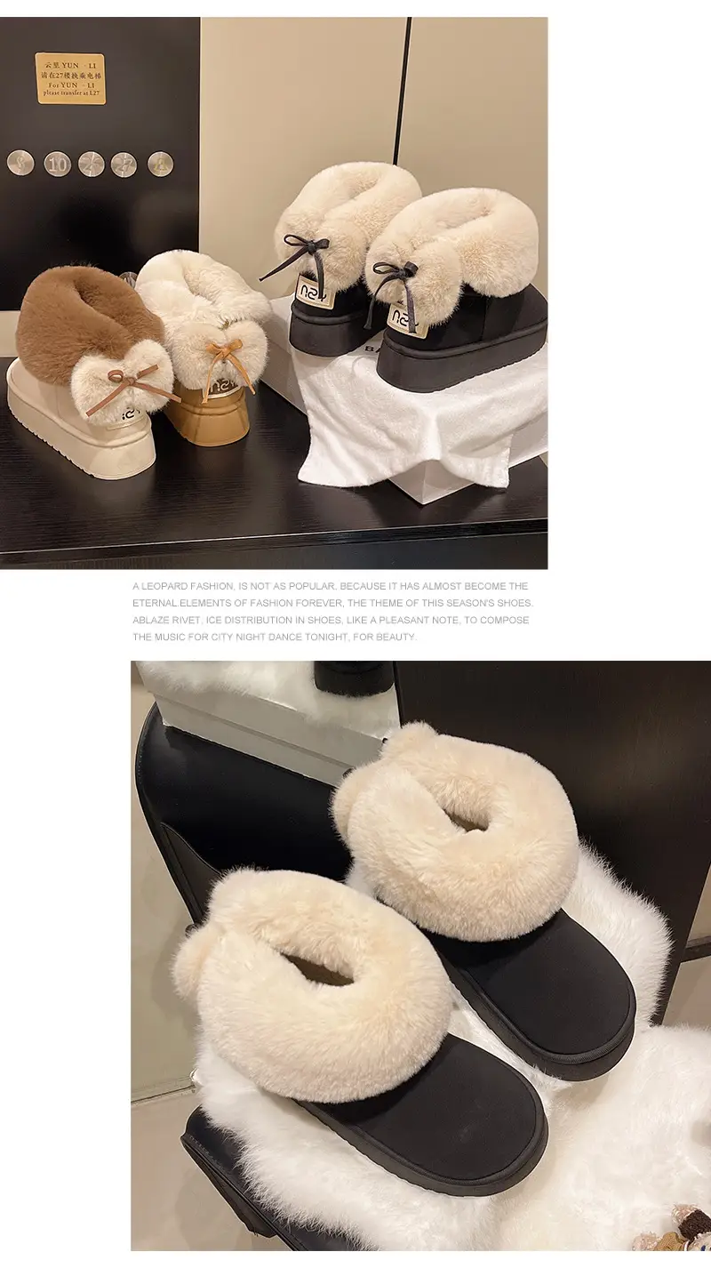 Nanbowan Outer Wear Cotton Slippers Women's Winter Bag Heel High Boots Warm Non-Slip Thick Sole Soft Outer Wear Snow Boots Wholesale — feature 13
