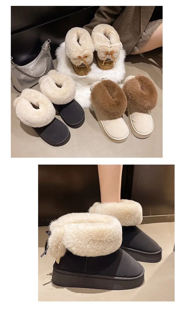 Nanbowan Outer Wear Cotton Slippers Women's Winter Bag Heel High Boots Warm Non-Slip Thick Sole Soft Outer Wear Snow Boots Wholesale — feature 5