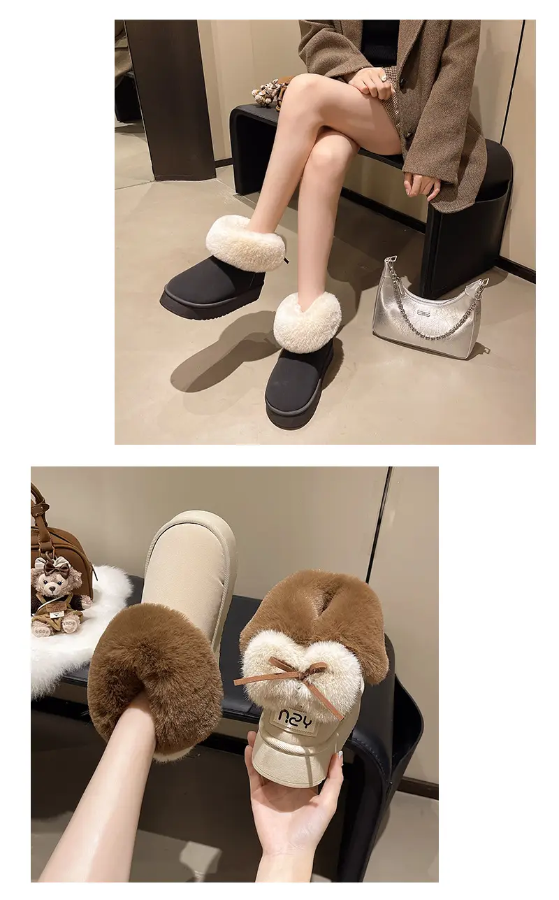 Nanbowan Outer Wear Cotton Slippers Women's Winter Bag Heel High Boots Warm Non-Slip Thick Sole Soft Outer Wear Snow Boots Wholesale — feature 7