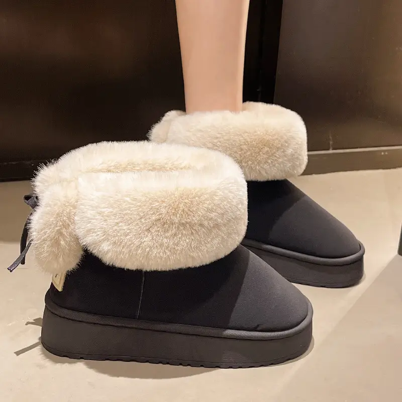Nanbowan Outer Wear Cotton Slippers Women's Winter Bag Heel High Boots Warm Non-Slip Thick Sole Soft Outer Wear Snow Boots Wholesale