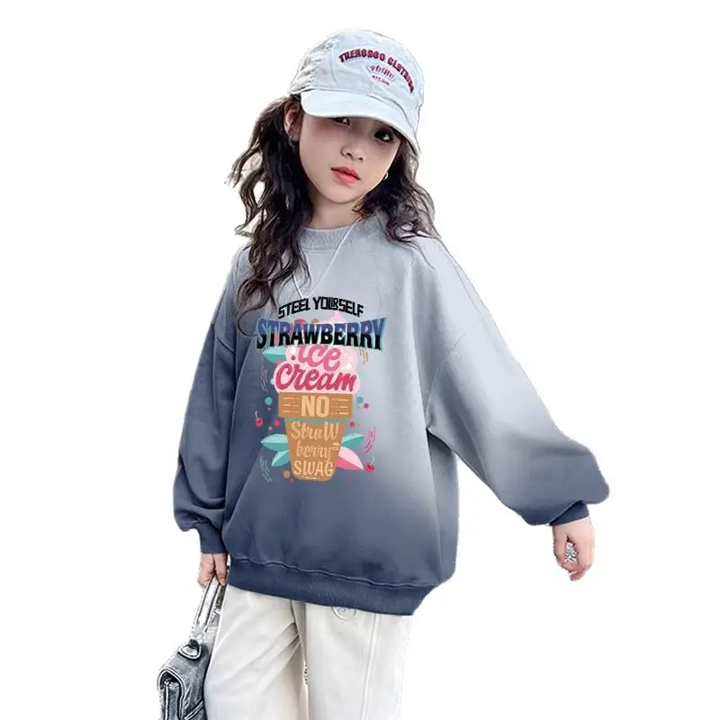 Baby Velvet Gradient Sweatshirt Set for Girls - Image 14