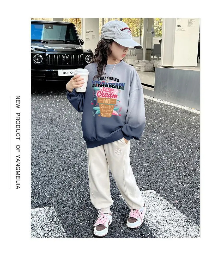 Baby Velvet Gradient Sweatshirt Set for Girls — feature 10