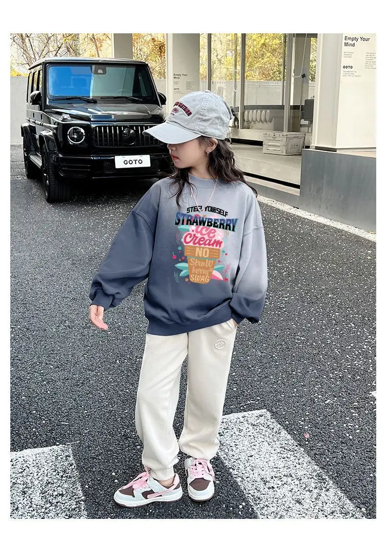 Baby Velvet Gradient Sweatshirt Set for Girls — feature 11