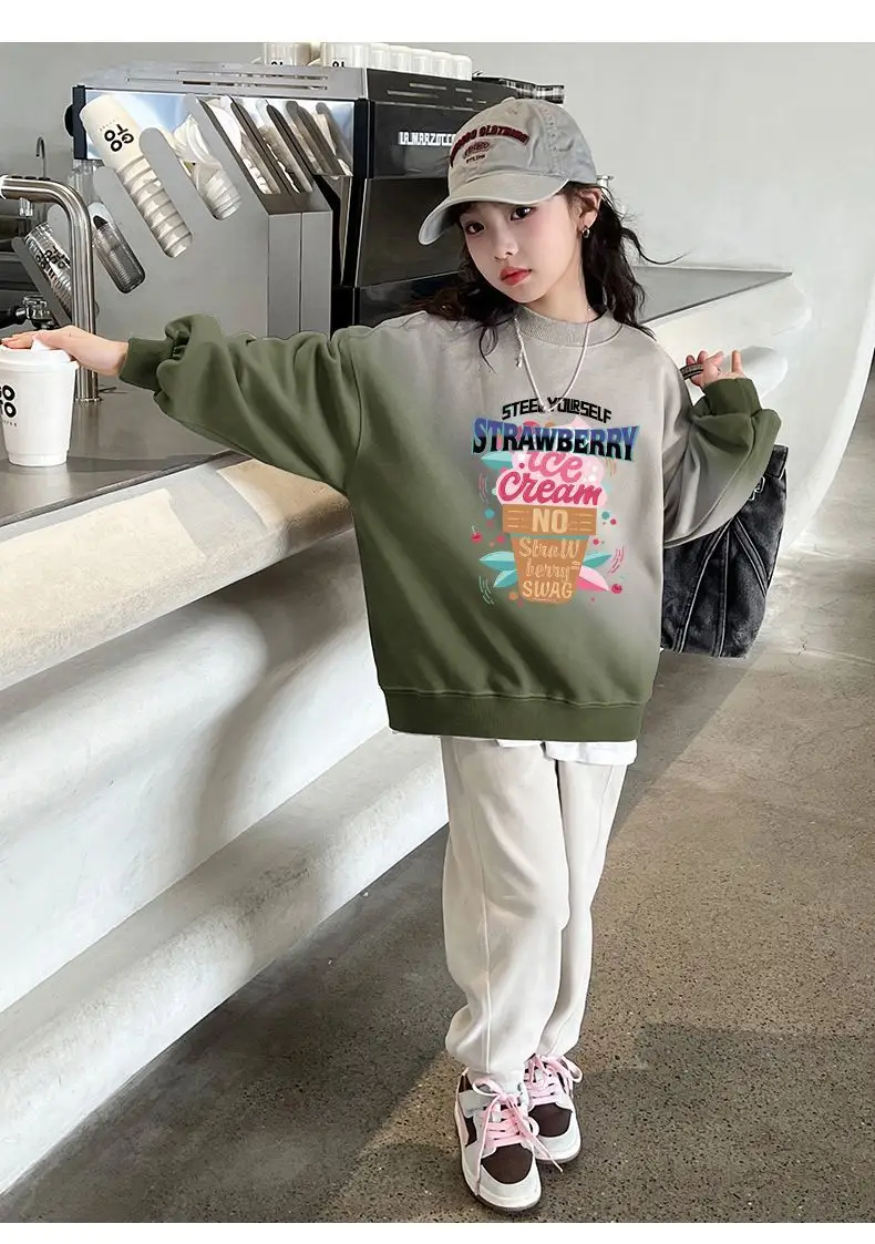 Baby Velvet Gradient Sweatshirt Set for Girls — feature 2