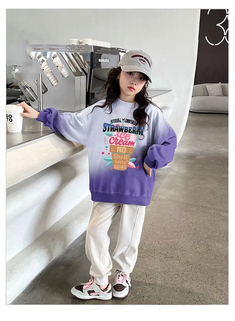 Baby Velvet Gradient Sweatshirt Set for Girls — feature 6
