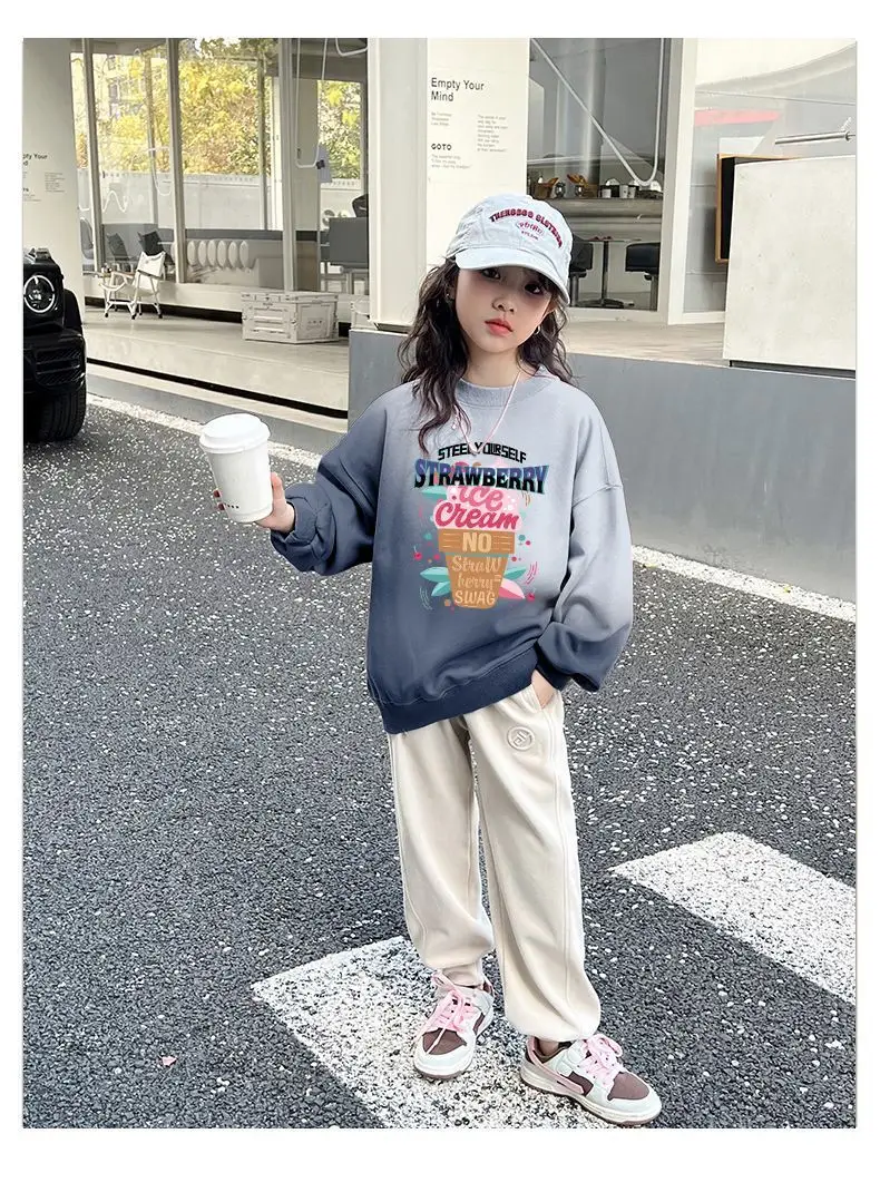 Baby Velvet Gradient Sweatshirt Set for Girls — feature 8
