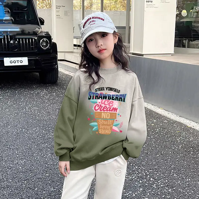 Baby Velvet Gradient Sweatshirt Set for Girls - Image 2