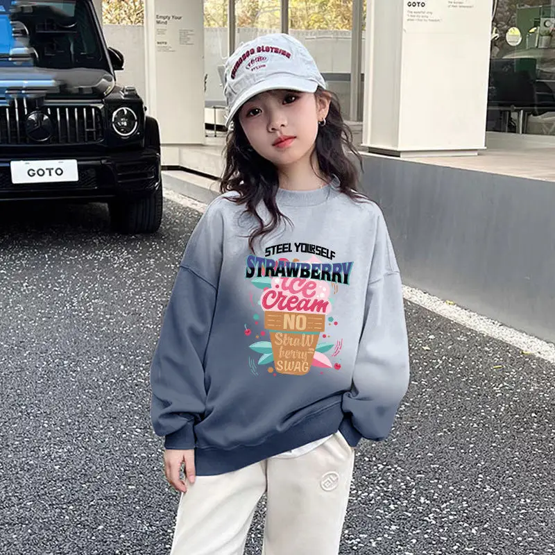 Baby Velvet Gradient Sweatshirt Set for Girls - Image 3