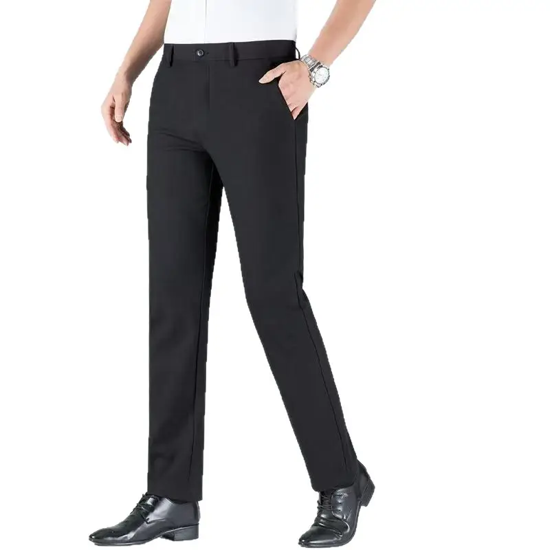 Tall Men's Extended Length 120cm Casual Pants, Men's Autumn and Winter Thickened Elastic Dress Pants 115cm