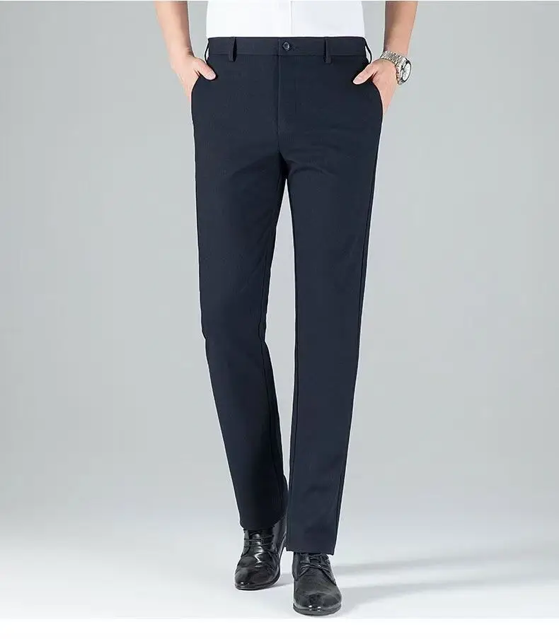 Tall Men's Extended Length 120cm Casual Pants, Men's Autumn and Winter Thickened Elastic Dress Pants 115cm — feature 12