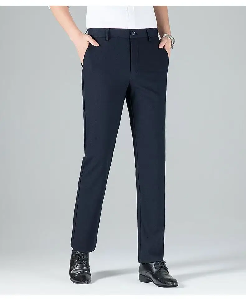 Tall Men's Extended Length 120cm Casual Pants, Men's Autumn and Winter Thickened Elastic Dress Pants 115cm — feature 14