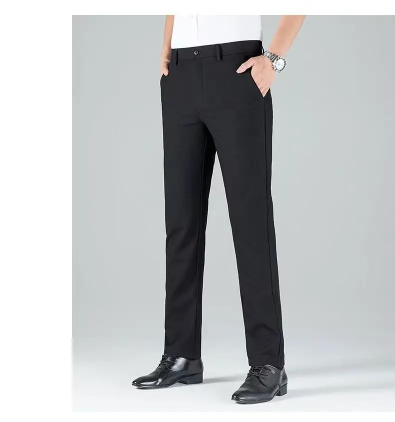 Tall Men's Extended Length 120cm Casual Pants, Men's Autumn and Winter Thickened Elastic Dress Pants 115cm — feature 17