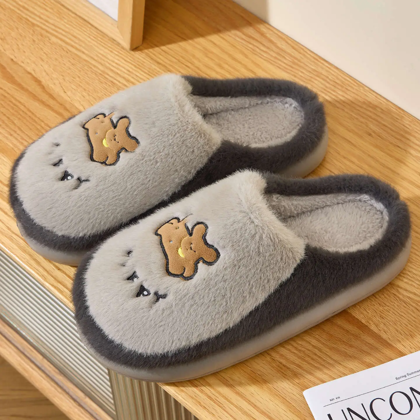Cute Cartoon Plush Slippers Women Winter 2025 - Image 3