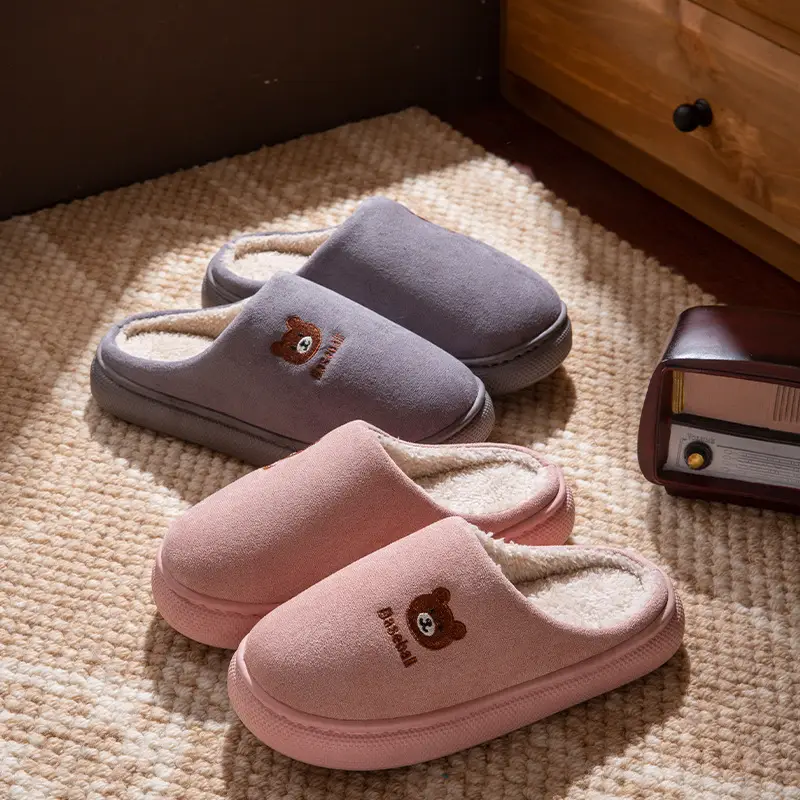 Waterproof Bear Slippers Women Brown 2025 Winter - Image 9