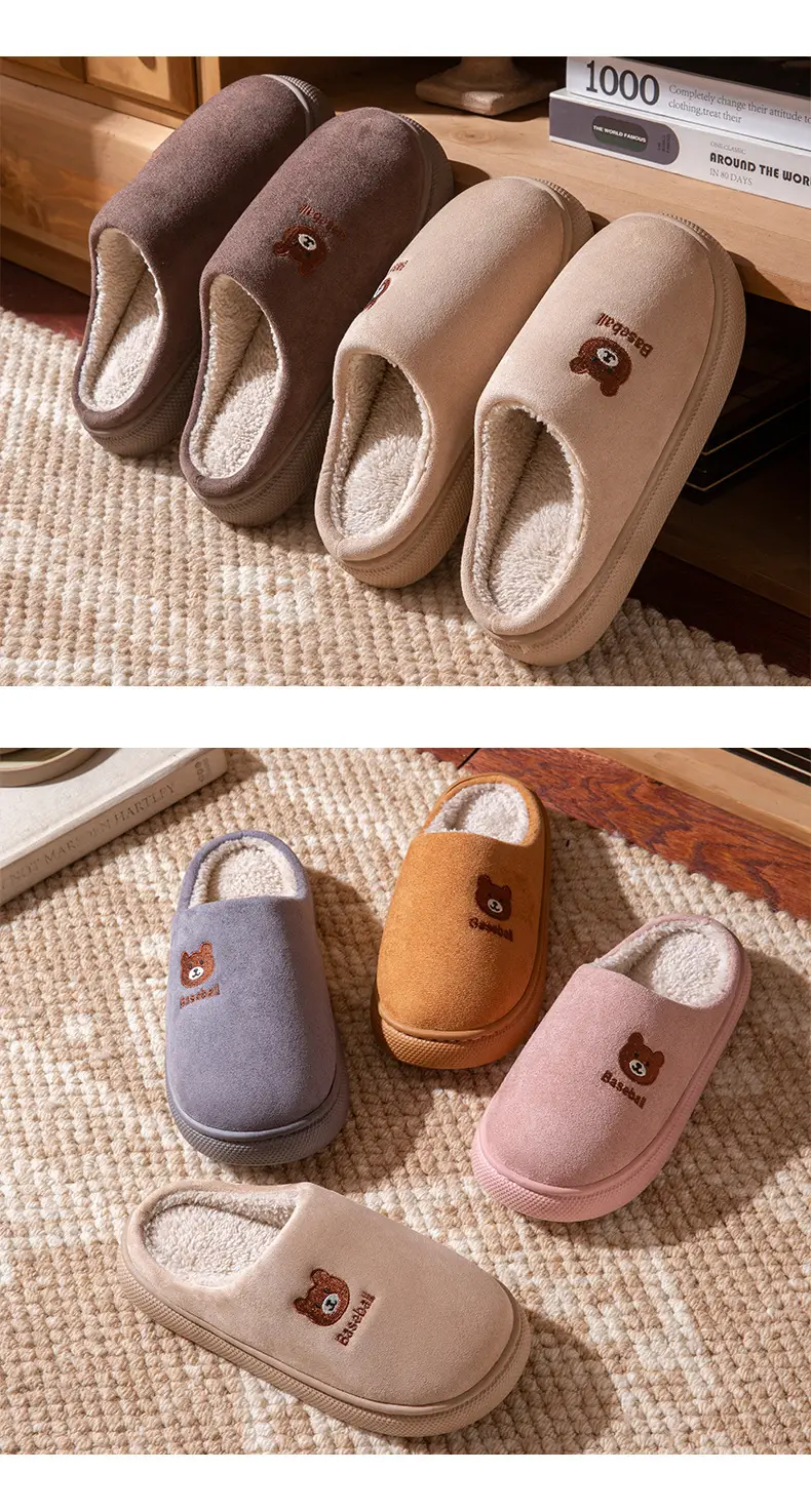 Waterproof Bear Slippers Women Brown 2025 Winter — feature 8