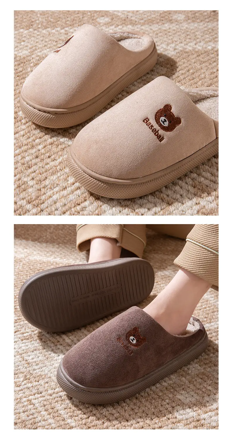 Waterproof Bear Slippers Women Brown 2025 Winter — feature 9