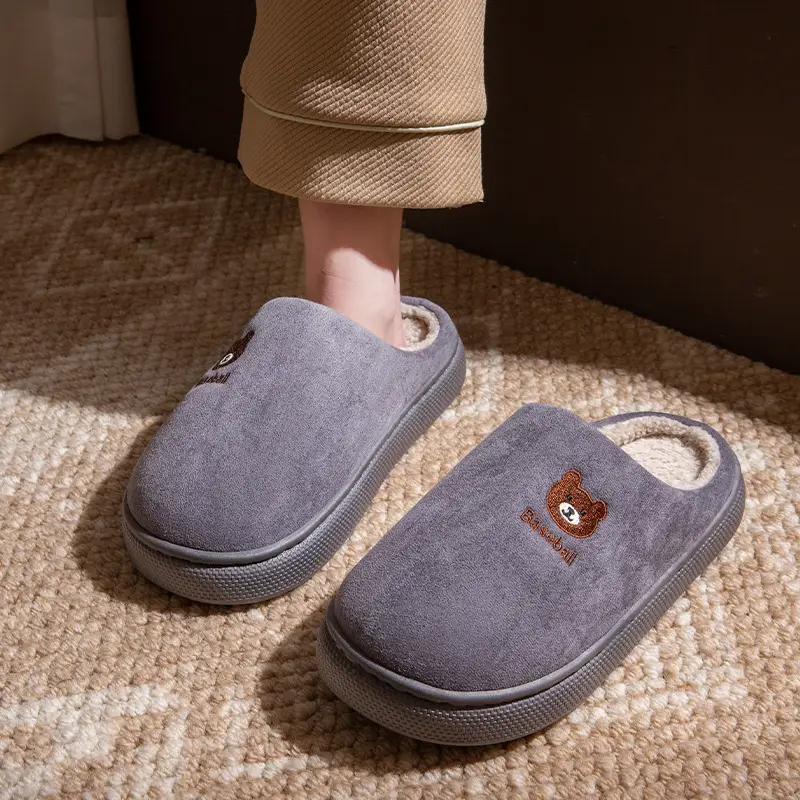 Waterproof Bear Slippers Women Brown 2025 Winter - Image 2