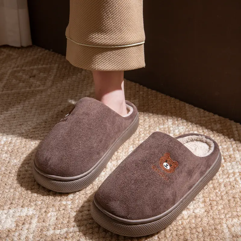 Waterproof Bear Slippers Women Brown 2025 Winter - Image 3