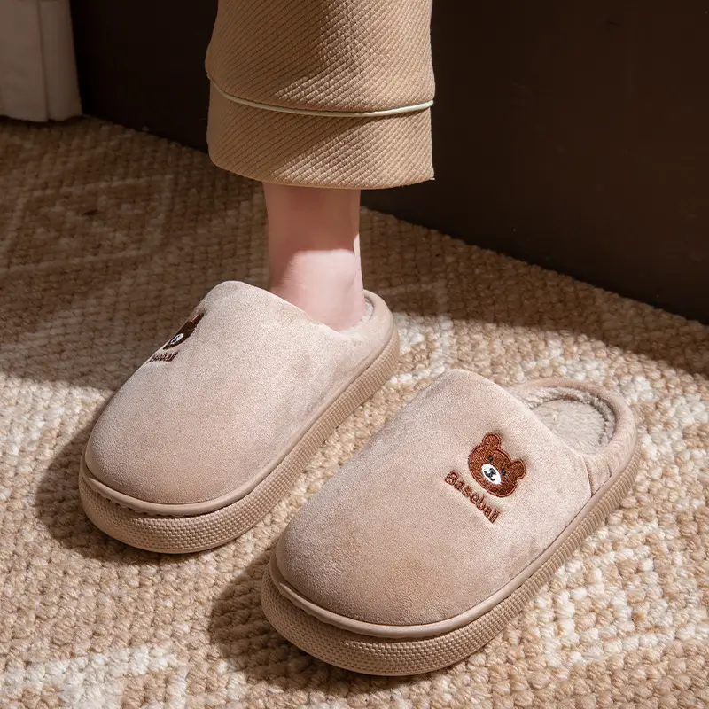Waterproof Bear Slippers Women Brown 2025 Winter - Image 4
