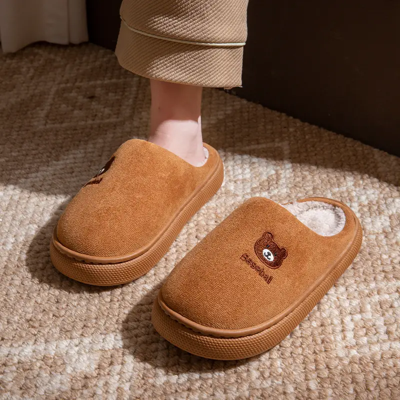 Waterproof Bear Slippers Women Brown 2025 Winter - Image 5