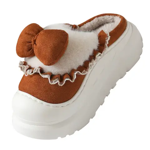 Women Cotton Warm Slippers Autumn Winter Non-Slip Fleece Lined - Image 9