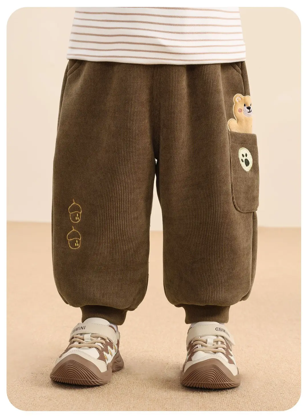 Kaka Panda Boys' Fleece-Lined Pants Children's Winter Clothing Girls' Winter Warm Long Pants Baby Autumn and Winter Sweatpants — feature 8